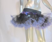 OOAK púrpura y negro falda Tutu - Super completo tul - Top elástico - una talla más - quema de hombre - ropa de fiesta - Festivalwear