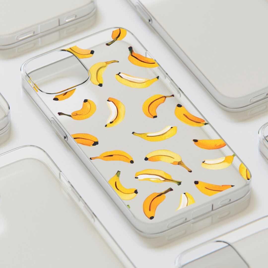 Banana Silicone iPhone Case, Funny Fruit Cover, Protective Clear Case ...