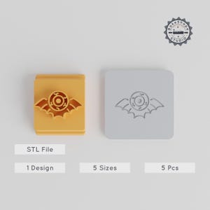 Bat Eyeball Stamp Tile Set, 5 Motif Sizes, Perfect for Clay, Fondant & Cookies, Halloween Eye 3D Print STL