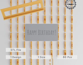 Amatic SC Font Tiles 1/2", 80-Piece Set for Clay, Cookie & Fondant Decoration, STL for 3D Printing