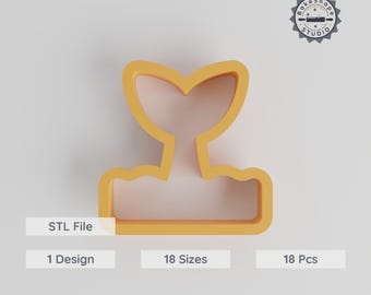Whale Tail Ocean Cutter, 18-Piece Set, 0.75" to 5.00" Sizes, Cookie & Fondant Mold, Marine Mammal Design