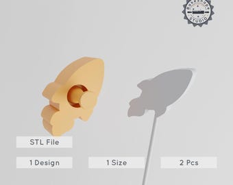 Rocket Cake Pop Mold STL, Space Launch Design, Fun 3D Printing, Galactic Explorer Baking Tool