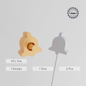 Molde para cake pops de campana, STL imprimible en 3D, para celebración, alarma, alerta y notificación, tono de llamada para impresión 3D