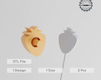 Strawberry Cake Pop Mold STL, Summer Fruit 3D Print File, Sweet Berry Dessert Mold