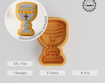 Holy Grail Easter Chalice 3D Print Cutter/Stamp Set, Cookie Fondant Clay Soap, Sacred Chalice STL File