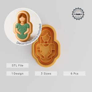 Maternity Cookie Cutter Set, Motherhood Shape, 6 Piece, Pregnancy, Expecting, 3 Sizes, Perfect for Mother&#39;s Day Baking