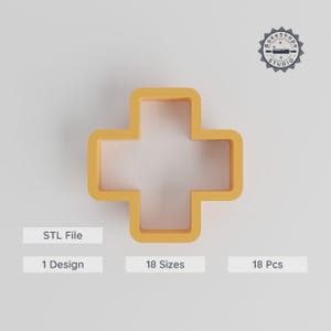 Cross Shape Cutter Set, 18 Sizes Cookie & Clay, Geometric Cross Pattern for Fondant