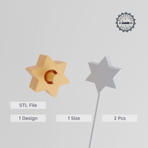 Stampo esagonale per cake pop, forma a stella 3D STL, design a stella a sei punte, set di stampi geometrici a stella