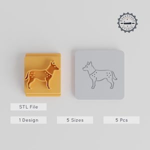 Dog Stamp Tile Set, 5 Sizes Pet Birthday Theme, Perfect for Clay & Cookies