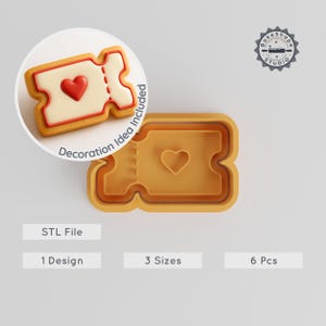 Herz Gutschein Ausstechform, 3D Druck STL, Muttertagsgeschenk, 6-teilig, S/M/L, Fondant, Ton, Seife, Coupon Geschenkkarte