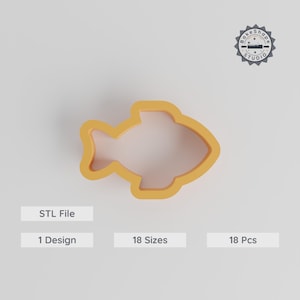 Fish Shape Cutter Set, 18 Pcs for Cookies, Fondant & Clay, Ocean Theme, Marine Life, Multiple Sizes