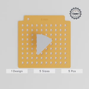 Sector 3D-print STL-strooistencilset, 5 maten, cirkeldiagram, taartdecoratie, eetbare glitter, poedersuiker, cacao