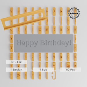 Dancing Script Bold Font Tile Set, 80-Piece, Perfect for Cookies, Clay & Fondant