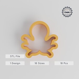 Octopusvorm STL, 18 maten, perfect voor koekjes, fondant en klei, leuk ontwerp met oceaandieren
