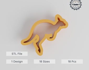 Kangaroo Shape Cutter Set for Cookies, Fondant & Clay, 18 Sizes, Animal Icon Collection