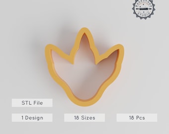 Dinosaur Foot Cutter Set, 18 Sizes, Perfect for Cookies & Clay, Jurassic Step, STL File for 3D Printing