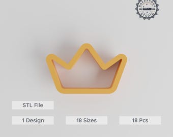 Crown Shape Cutter, Perfect for Cookies & Fondant, 18 Piece Set, Various Sizes from 0.75"-5", Royal Baking Tool