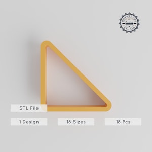 Right Triangle Shape Cutter Set, 18 Sizes, 3D Print STL, Perfect for Cookies, Fondant, Clay, Graduation Gift