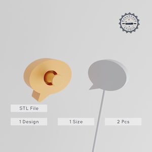 Talk Cake Pop Mold, 2-Piece Speech Bubble, Chat Design STL for 3D Printing