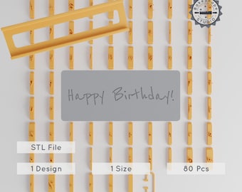 Reenie Beanie Font Tile Set for Clay & Cookies, 1/2" Size, 80 Pieces, DIY Craft STL Instant Download