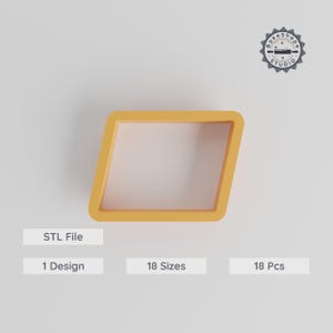 Parallelogram Shape Cutter Set, 18 Sizes 0.75"-5.00", Cookie & Fondant Tool, Clay Crafting
