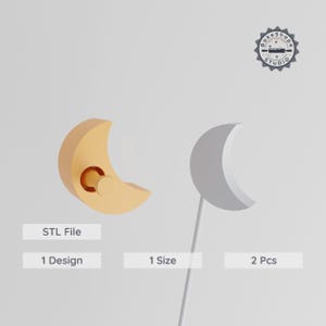 Ensemble de 2 moules à cake pops lune, motif croissant de ciel nocturne, fichier STL à téléchargement immédiat