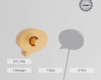 Speech Bubble Cake Pop Mold, Conversation Design, 3D Print STL File Set
