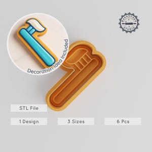 Zahnpasta Form Ausstecher Set, Stempel für Kekse, Fondant, Clay, Seifenherstellung, 3D Druck STL, Zahnpflege Design