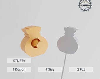 Money Bag Cake Pop Mold, Treasure Sack & Coin Bag Design, Fairy Tale Collection, 3D Printing STL File