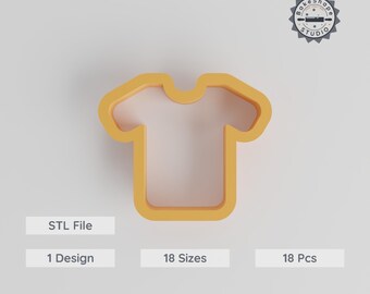 T-Shirt Ausstechform Ausstechform, 18 Größen 0,75" bis 13" für Kekse, Fondant & Modelliermasse, Casual Shirt Theme