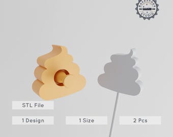 Poop Emoji Cake Pop Mold Set, 3D Printing STL, Angry Droplet, Game Night Fun Theme