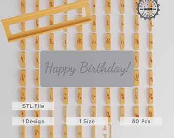 Dancing Script Font Tiles, 1/2&quot; Font Size, 80-Piece Set, Perfect for Clay, Cookies & Fondant, 3D Print STL Download