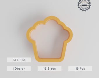 Muffin Shape Cutter Set, 18 Sizes, Perfect for Birthday Cookies & Fondant, Instant Download STL File