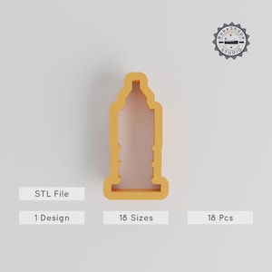 Taglierina per contorni della torre dell'orologio Big Ben, 18 misure, stampo per biscotti e sapone, file STL dell'iconica torre di Londra