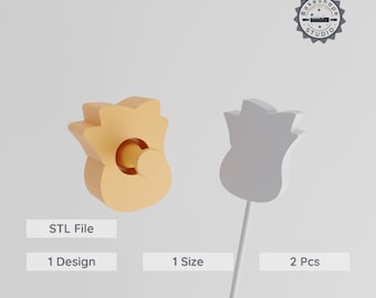 Rose Cake Pop Mold, Floral Blossom Dessert Tool, Elegant Flower 3D Print STL