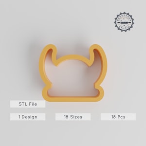 Viking Helmet Shape Cutter, Warrior & Nordic Helm, 18 Size Range 0.75" to 5", Perfect for Cookies, Fondant, Clay