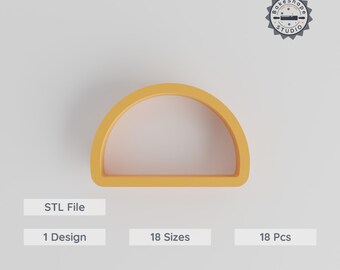 Semi Circle Shape Cutter Set, 18 Sizes, Perfect for Cookies, Fondant, Clay