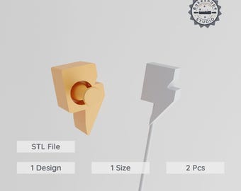 Lightning Cake Pop Mold, Electric Flash & Shock Wave, 3D Print STL File, Game Elements Design