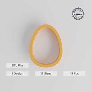 Egg Shape Cutter Set, Oval & Geometric Design, 18 Sizes 0.75"-5.00" for Cookies, Fondant, Clay
