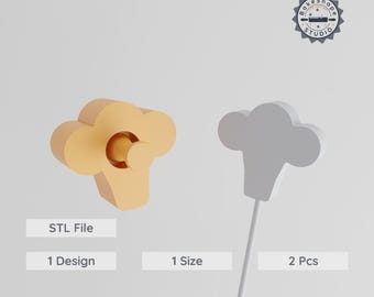 Broccoli Cake Pop Mold, Green Vegetable Design, 2-Piece Set for 3D Printing