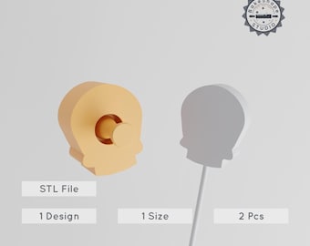 Skull Cake Pop Mold STL, 3D Printing Danger Skull Design, Deadly Poison Marker, Instant Download