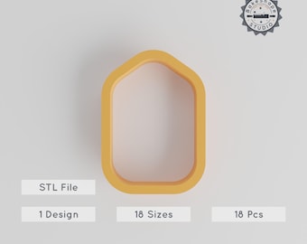 Tag Cookie Cutter STL, 18 Sizes for 3D Printing, Perfect for Cookies, Fondant, Clay, Graduation Label Design