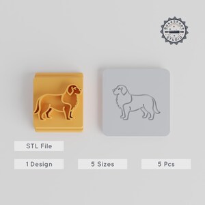 Bernese Mountain Dog Stamp Set, Pet Birthday Tile, 5 Sizes, 20-40mm, for Clay, Cookies & Fondant, Puppy Motif, Animal Breed Party Decor