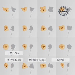 Cake Pop Mold Pack VOL 7, 32 Pieces, 3D Printing Mold Set, Instant Download STL Files