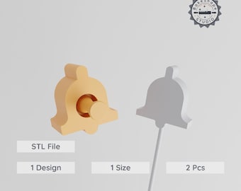 Bell Cake Pop Mold, 2-Piece Set, Easter Alert Bell & Chime Design for 3D Printing