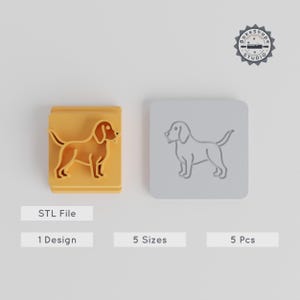 Beagle Stamp Tile Set, Dog Motif for Clay & Cookies, 20-40mm, Perfect for Pet Birthday 3D Printing