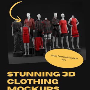Pacchetto di mockup di abbigliamento streetwear 3D / mockup realistici di magliette e giacche con cappuccio in 3D, modelli di design di abbigliamento per marchi di moda
