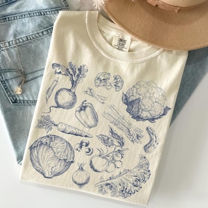 Vegetables Tshirt, Cottagecore Clothing, Vegan Tshirt, Gardening Tshirt, Gift For Gardener,  Tomato Tshirt, Vegetables Garden, Farmer Gift