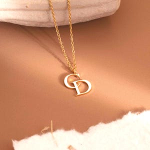 Collar con inicial personalizado, colgante de dos letras, colgante de pareja con inicial personalizada, joyería personalizada, regalo de aniversario, regalo para ella
