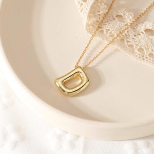 Collar de burbuja con inicial personalizada, collar con letra 3D personalizada, colgante de globo de oro de 18 quilates con inicial, regalo de graduación, regalo para ella